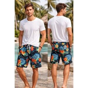 Jogal Hawaiian Shorts XXXL Tropical Floral Drawstring Beach Resort Aloha